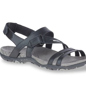 MERRELL Sandspur Rose BLACK Sandal 8M. EUC